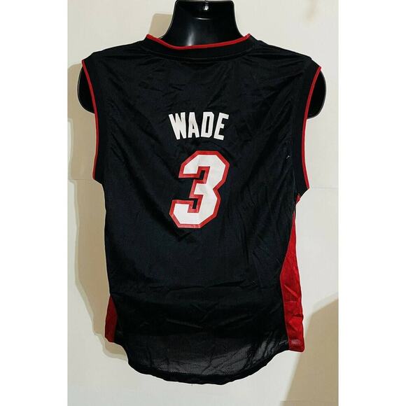 Vtg Reebok Dwyane WADE #3 Miami Heat Sz XL NBA SEWN Basketball Jersey Black - Picture 3 of 3